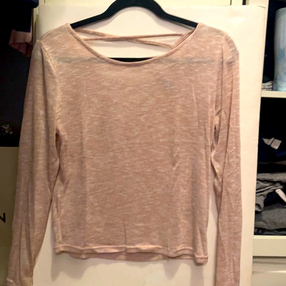 Forever 21 light pink sweater with criss cross in the back